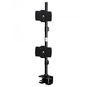 Amer AMR2C32V Dual Verticle Monitor Clamp Mount Supports Up To 2 Led O