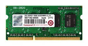 Transcend TS256MSK64V6N 2gb Ddr3 1600 So-dimm Cl11 1rx8