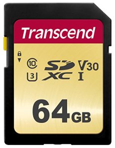 Transcend TS64GSDC500S 64gb Uhs-i U3 Sd Card, Mlc