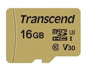 Transcend TS16GUSD500S 16gb Uhs-i U3 Microsd With Adapter, Mlc