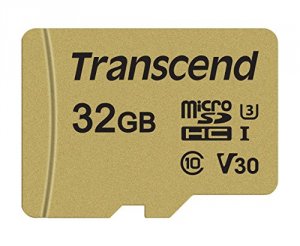 Transcend TS32GUSD500S 32gb Uhs-i U3 Microsd With Adapter, Mlc