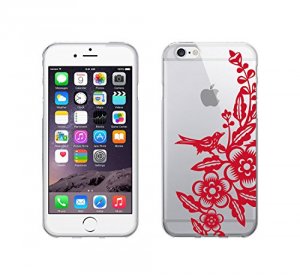 Centon IP6V1CLR-RED-02 Otm Red Prints Clear Phone Case, Chinese