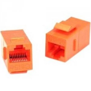 Unirise C5E-CPLR-ORG Cat5e Rj45 Keystone In-line Coupler, Org