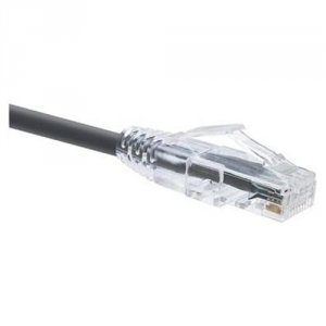 Unirise 10051 Clearfit Cat6 Patch Cable, Black, Snagless, 2ft