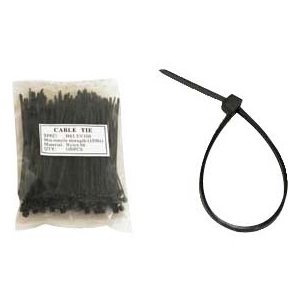 Unirise ZIP-04IN-100PKBK 4 Nylon Cable Tie 18lbs Black 100pk