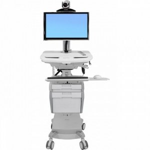 Ergotron SV42-56E1-1 Styleview Telepresence Cart, Dual Monito