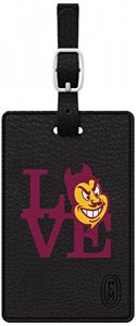 Centon S1-CBT-ASU-02A Black Leather Love V1 Bag Tag Arizona St