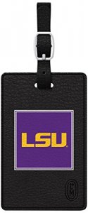 Centon S1-CBT-LSU-00A Black Leather Classic Bag Tag Louisiana