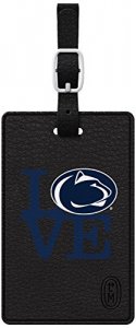 Centon S1-CBT-PENN-02A Black Leather Love V1 Bag Tag Penn State