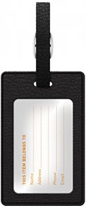 Centon TAGV1BLK-M06E-O Otm Monogram Black Leather Bag Tag, Inversed, E