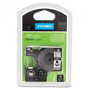 Dymo 16954 Black Print White Permanent, 0.75 X 11.5