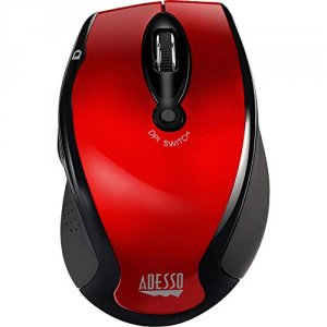 Adesso M20R 2.4ghz Wireless Ergonomic Optical Mouse,( Red)