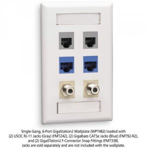 Black WPT482 Gigastation2 Wallplate Sng Gang