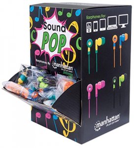 Manhattan 178983 Soundpop Earphone With In-line Mic Countertop Dsplayd