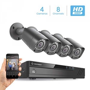 Amcrest AMDV10818-4B-B 8ch 1080p Hdcviip Tribrid Dvr Kit W 4