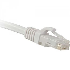 Enet C6-WH-1-ENC Cat6 White 1 Foot Patch Cable With Snagless Molded Bo