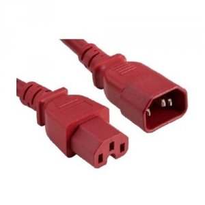 Enet C14C15-RD-2F-ENC C14 To C15 2ft Red Power Extension Cord 14 Awg 1