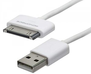 Monoprice 9415 3ft Slimfit Usb Sync Cable For All 30-pin Ipad, Iphone,