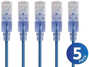 Monoprice 15134 5-pack, Slimrun Cat6a Ethernet Network Patch Cable, 5f