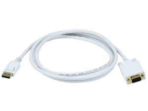 Monoprice 6019 6ft 28awg Dp To Vga Cable - White