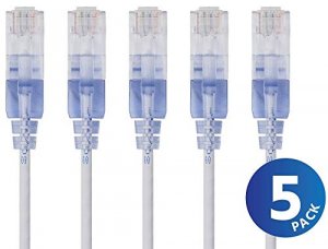 Monoprice 15140 Slim Cat6a Cable - 5-pack - 7ft White