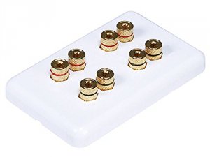 Monoprice 3642 Banana Postwall Plate For 4 Speaker