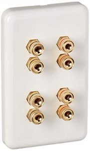 Monoprice 3642 Banana Postwall Plate For 4 Speaker