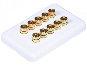 Monoprice 3643 Banana Post Wall Plate For 5 Speaker