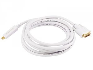 Monoprice 6000 Mini Displayport To Dvi Cable-white 10ft