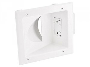 Monoprice 8476 Recessed Low Voltage Media Plate - White