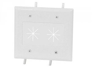 Monoprice 12580 Cbl Plate, Flex Open_2-gang_ White