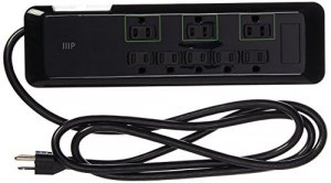 Monoprice 15872 Mini Surge Protector 6ft - 8 Outlet