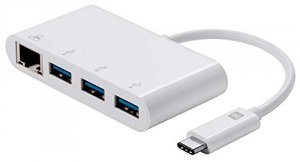 Monoprice 14503 Usb-c 3-port Usb 3.0 Hub, Ethernet Adptr