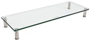 Monoprice 16356 Clear Glass Desktop Monitor Stand - Large Size