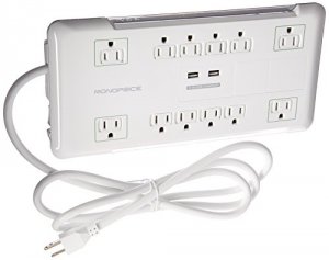 Monoprice 9202 Power Surge Protector W 2 Usb,12 Outlet