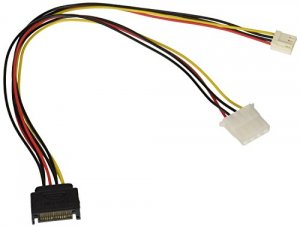 Monoprice 7642 12inch Sata 15pin Male To 4pin Molex And 4pin Power Cab