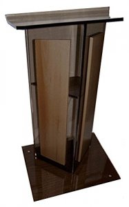 Amplivox SN354507 Clear Acrylic With Walnut Panel Lectern