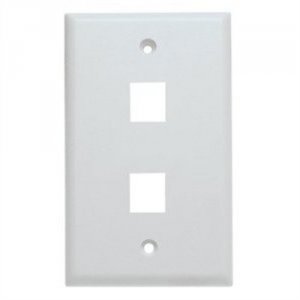 Unirise WP-2P-WHT 2port Wall Plate, Single Gang, White