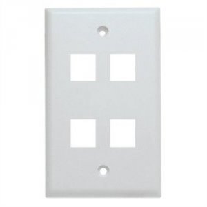 Unirise WP-4P-WHT 4port Wall Plate, Single Gang, White