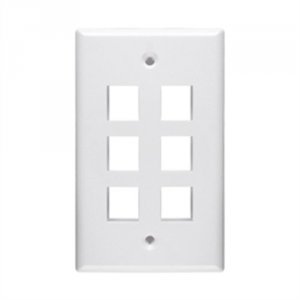 Unirise WP-6P-WHT 6port Wall Plate, Single Gang, White