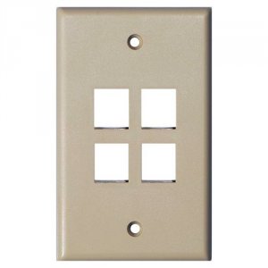 Unirise WP-4P-IVY Ivory 4-port Wall Plate For Single Gang Installation