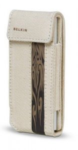 Belkin F8Z128-BT Ipod Nano 2g Flip Case Canvas Browntaupe With Lth Gra