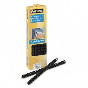 Fellowes 52323 Binding Combs Plastic - Black 12in 25pk,dds Must Be Ord