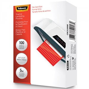 Fellowes 52017 Laminating Pouches Index Card 5mil 100pk,dds Must Be Or