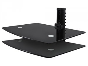 Jem XMB1-0102-BLK Glass Shelf Wall Mount