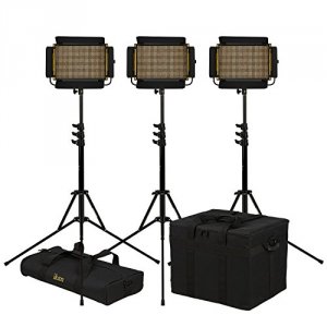 Ikan OYB-3PT-KIT Onyx Half X 1 Bi-color 3-point Led Light Kit With 3x 