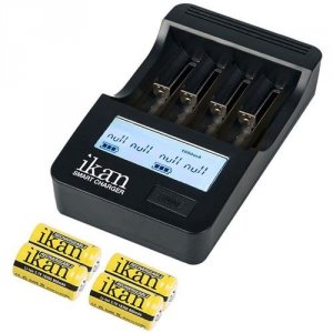 Ikan SC4-18350-8-4 Ich-sc4 Charger With 4x 18350-8 Batteries