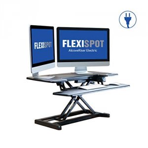 Loctek EM7MB Flexispot  Electric Sit-stand Riser In Black. Place On To