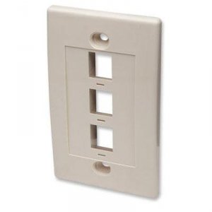 Intellinet 162944 3 Outlet Ivory Wall Plate