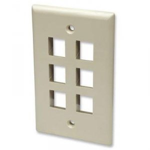 Intellinet 162968 6 Outlet Ivory Wall Plate